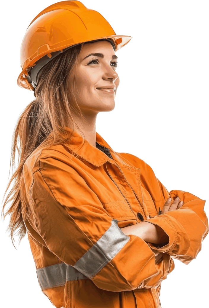 Steady Hand Lead Construction Engineer cutout portrait